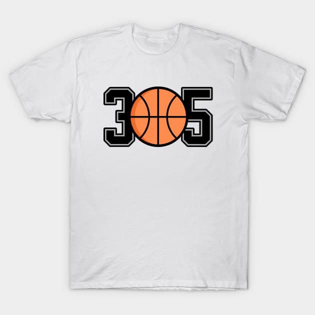 305 Miami Basketball T-Shirt by Spark of Geniuz